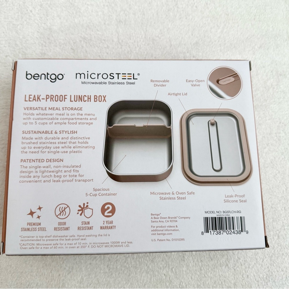 Bentgo Microsteel Leak-Proof Lunch Box - Rose Gold - Picture 5 of 7